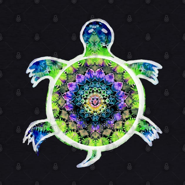 Terrapin Turtle tie dye spiritual indigenous hippie phish dead head mandala by Aurora X